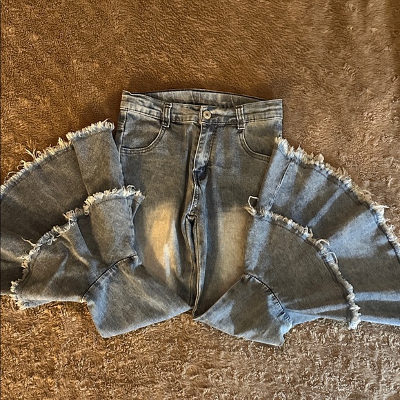 Kids Flared Denim Stone Washed Jeans Trending - Picture 6 of 7